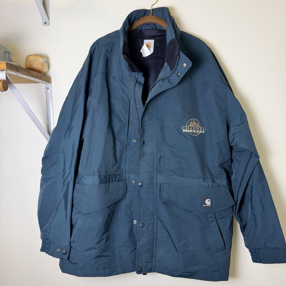 Vintage Carhartt Jacket XLarge Mallard Green Workshield C48 MLL Lined 90s